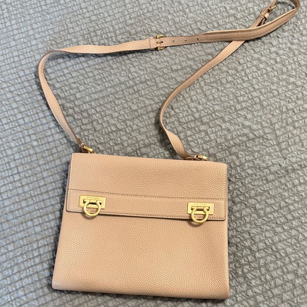 Salvatore Ferragamo Beige Crossbody Bag